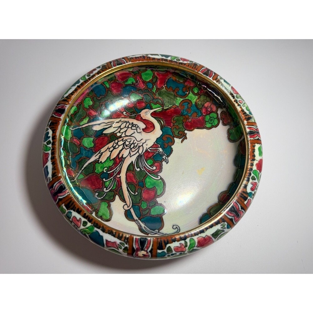 Antique Grimwades Byzanta Ware Bird Bowl England Art Deco 1920s 9"